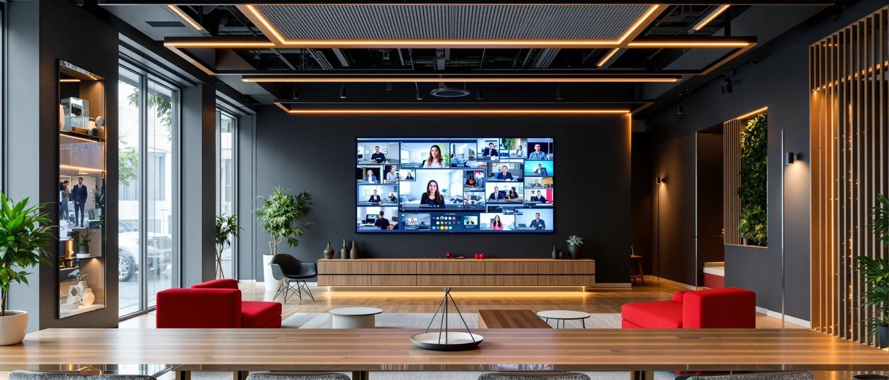 关于我们页面背景 - 游戏视频现代办公空间